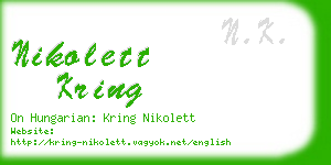 nikolett kring business card